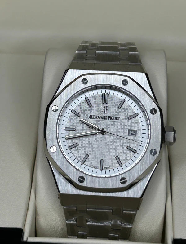 Audemars Piguet  Royal Oak silver green Dial weiß | Fullset