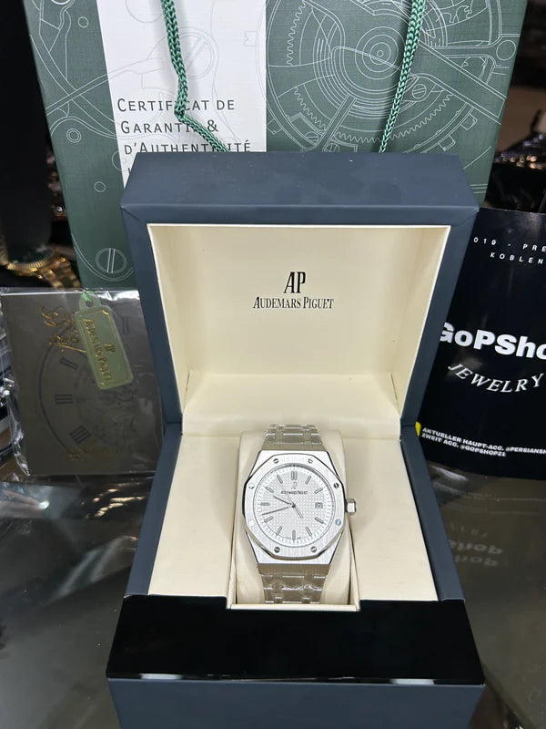 Audemars Piguet  Royal Oak silver green Dial weiß | Fullset