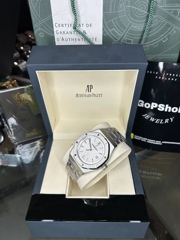 Audemars Piguet  Royal Oak silver green Dial weiß | Fullset