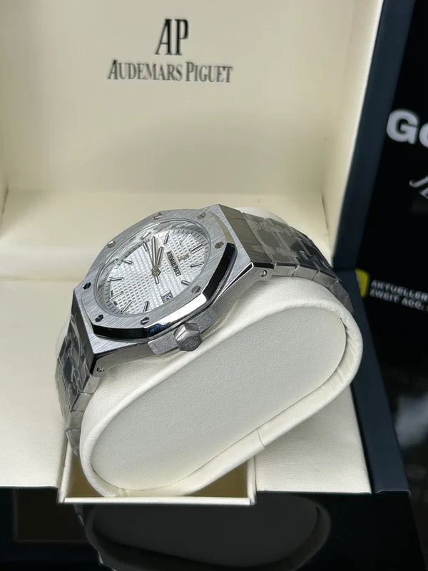 Audemars Piguet  Royal Oak silver green Dial weiß | Fullset